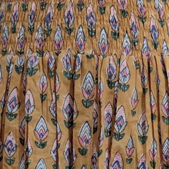 NWT: Sur La Vague SLV Cafe Mini Skirt 100% Cotton Floral Indian Block Print - Picture 7 of 11